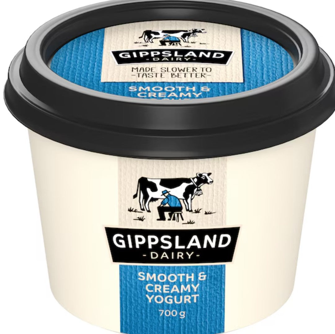 Gippsland Dairy Yogurt Natural Plain Smooth & Creamy 700g