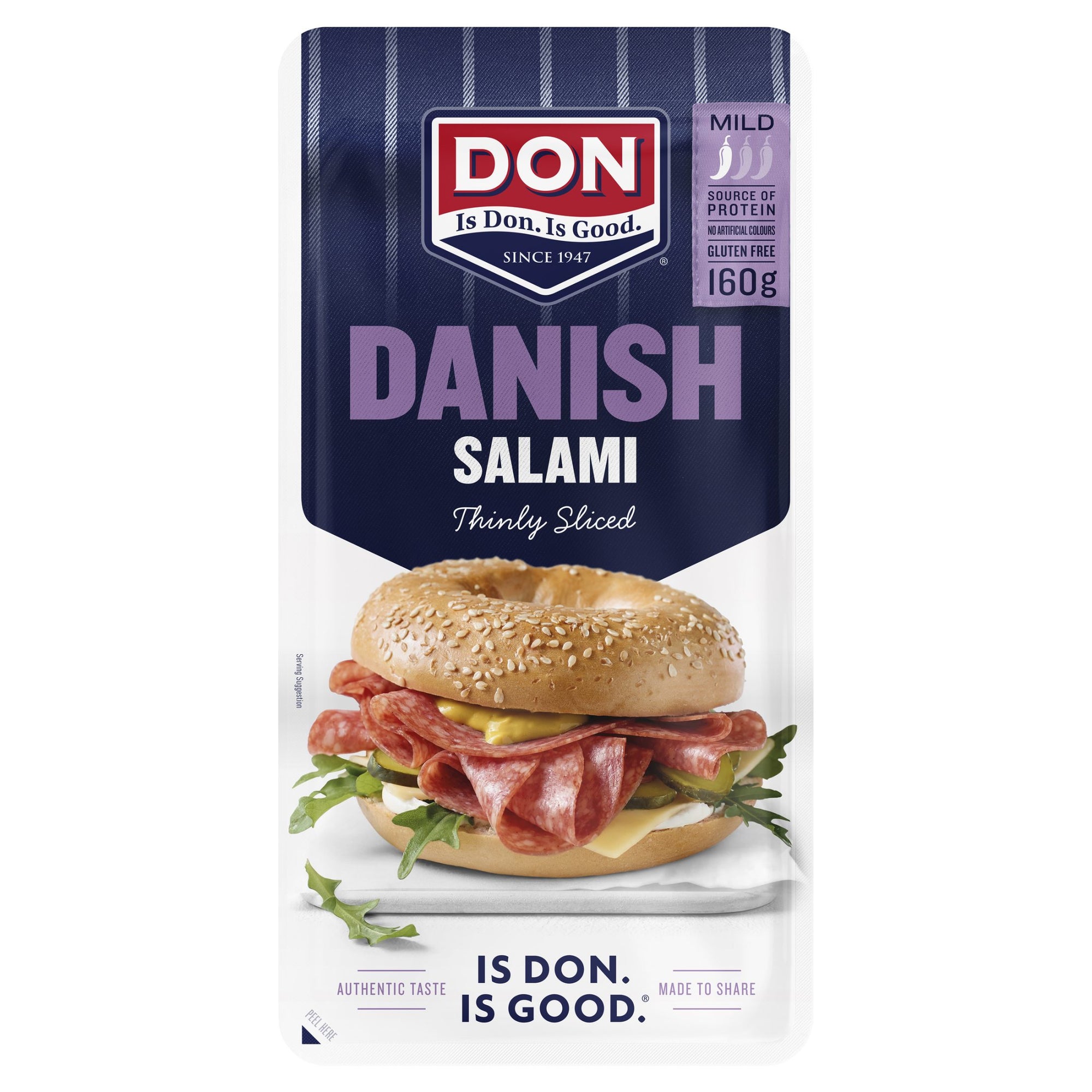 Don Danish Salami Sliced 160g