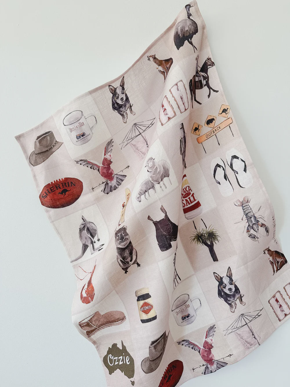 Whitney Spicer Linen Tea Towel 'Ozzie'