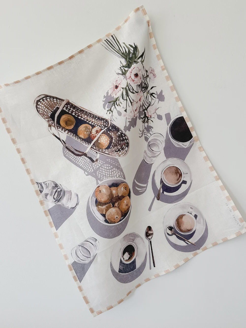 Whitney Spicer Linen Tea Towel 'Clementine'