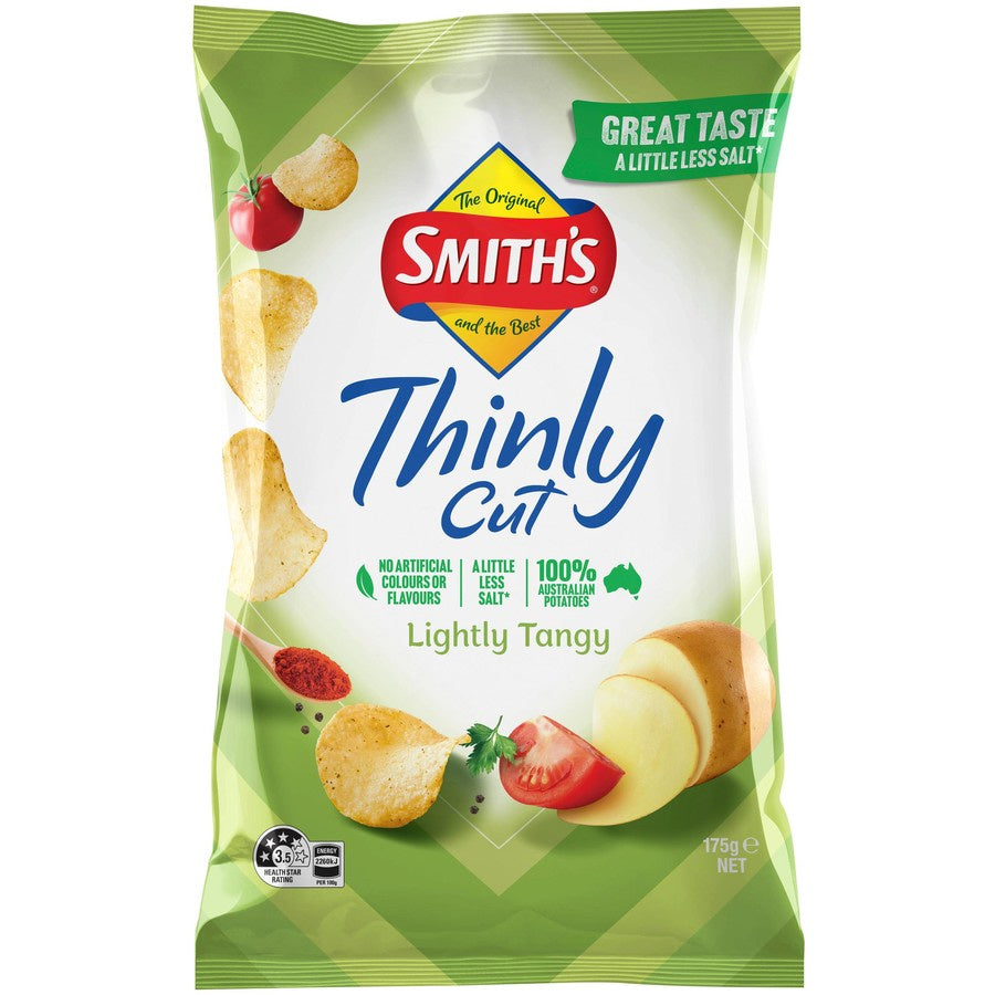 Smith's Thinly Cut Potato Chips Lightly Tangy 175g - EOL