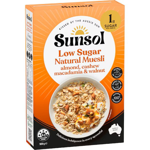Sunsol Natural Muesli Almond, Cashew, Macadamia & Walnut 500g