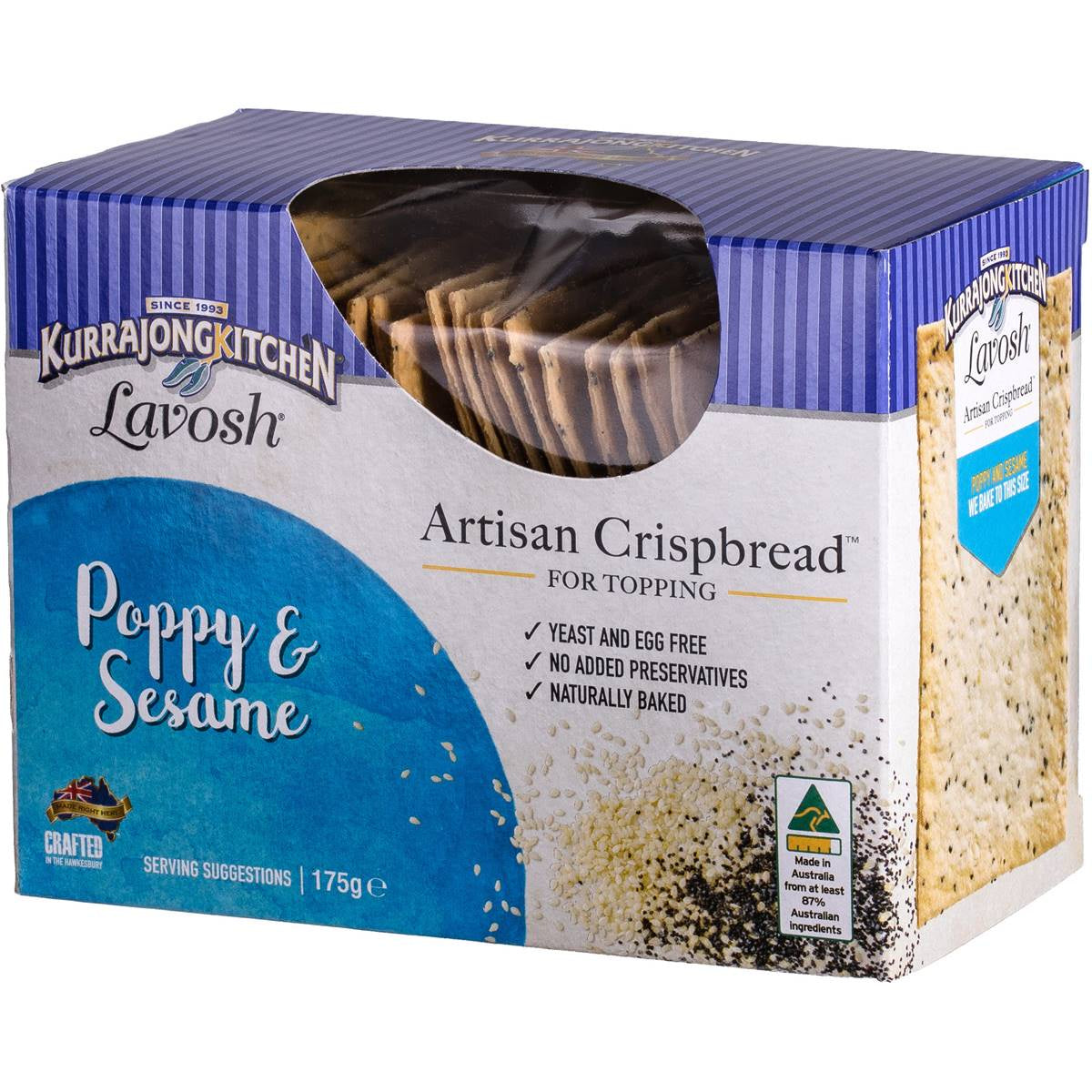 Kurrajong Kitchen Lavosh Poppy seed & sesame 175g