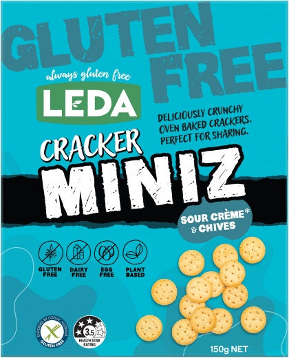 Leda Miniz Sour Creme & Chives Gluten Free Crackers 150g