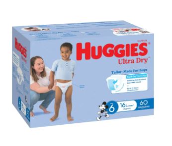 Huggies Ultra Dry Nappies Boys Size 6 (16+kg) 60pk