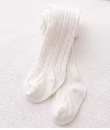 Cable Knit Stockings 1-2years White