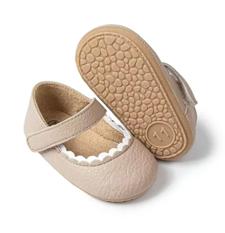 Baby Shoes Faux Leather Mary Jane - Caramel 6-12m