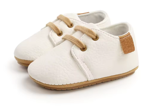 Baby Shoes Faux Leather - White 6-12m