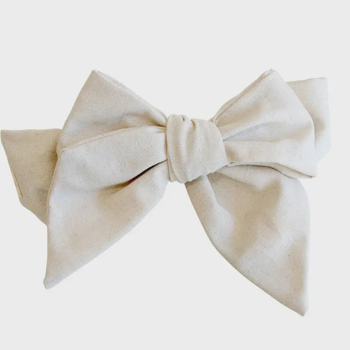 Baby Linen Bow Headband - Natural