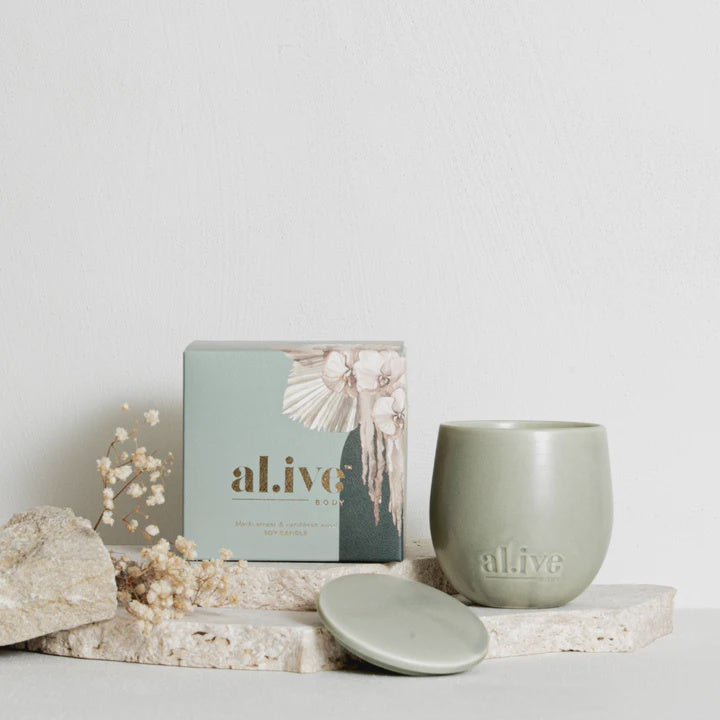 Al.ive Body Blackcurrant & Caribbean Wood Soy Candle