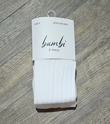 BM Ribbed Knit Tights White 2