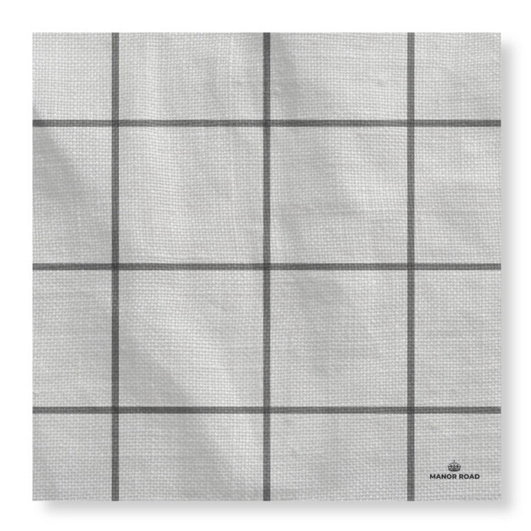 Manor Road Black & White Check Linen Cheese Board Presentation Cards 8PK