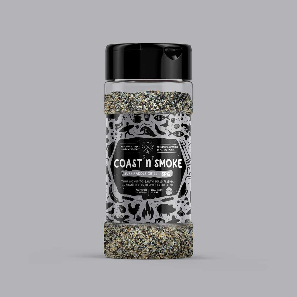 Coast n Smoke, Surf Paddle Grill 170g Shaker (Salt, Pepper, Garlic)