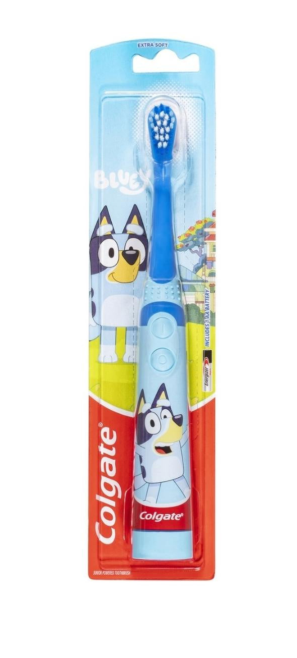 Colgate Kids Junior Bluey Battery Powered Sonic Toothbrush Extra Soft Bristles