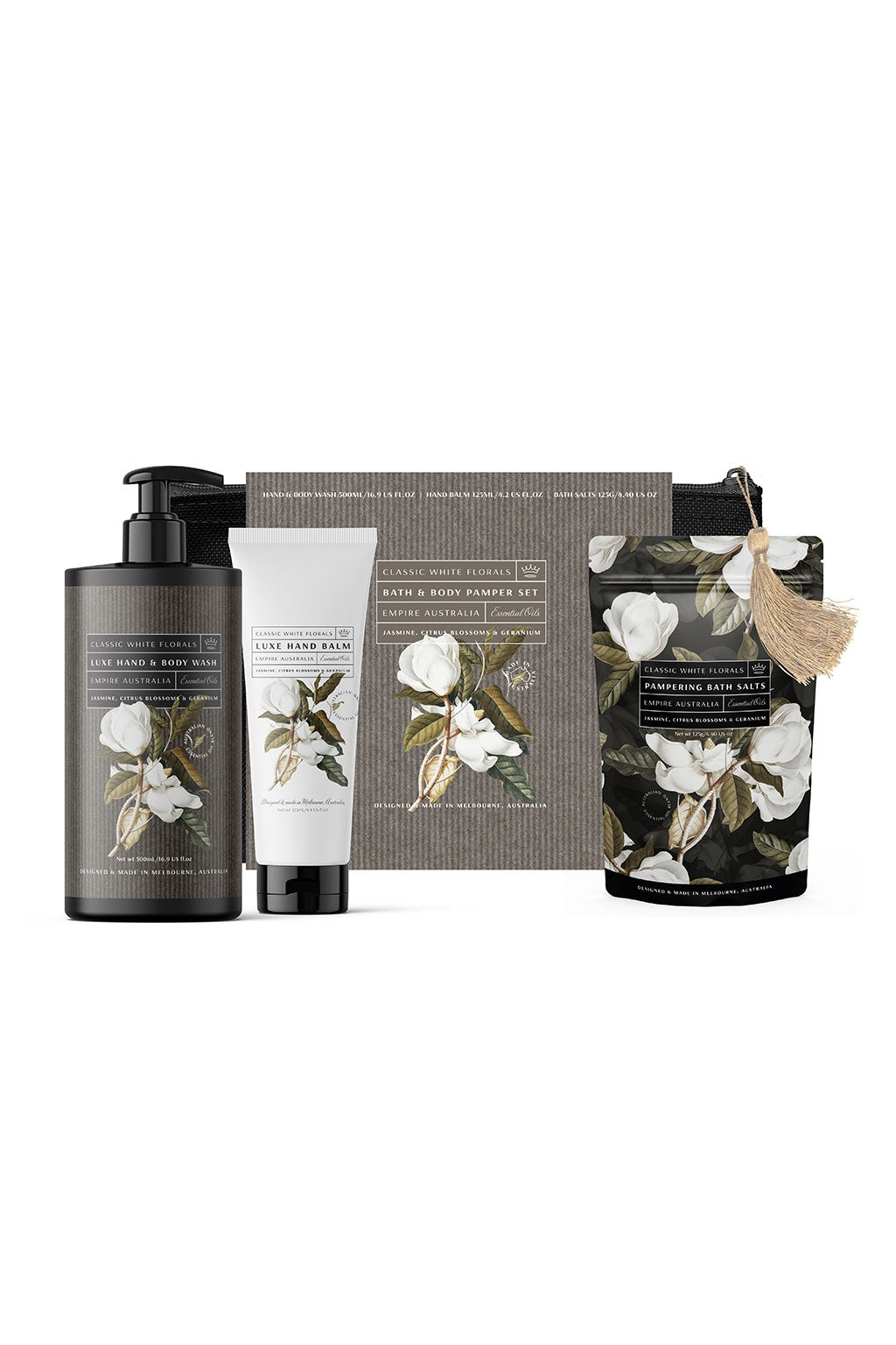 Empire Australia Gift Set Classic White Florals Jasmine Citrus & Geranium