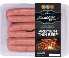 GSC Premium Thin Beef Sausages 800g