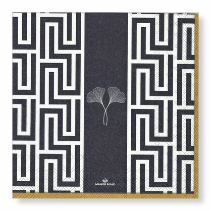 Manor Road Gingko Navy Napkins- Cocktail