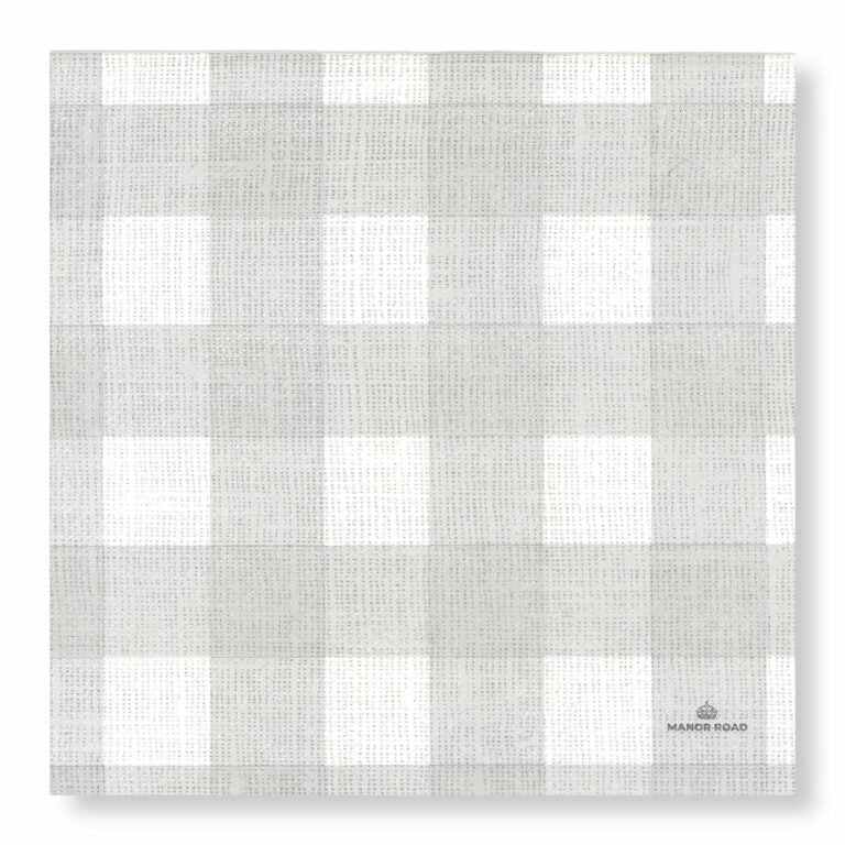 Manor Road Linen Gingham Soft Grey Dinner