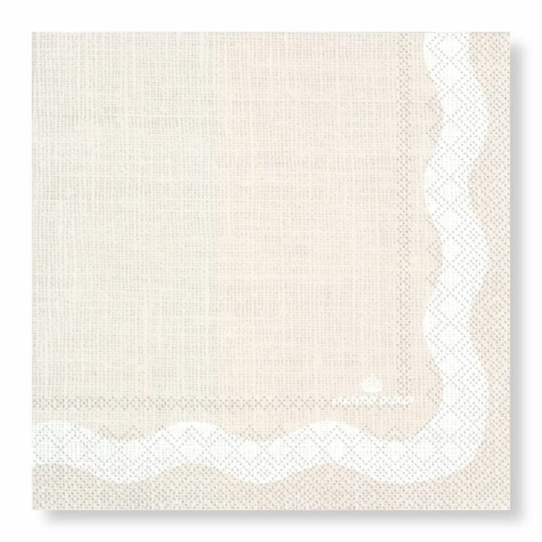 Manor Road Wave Beige Linen Napkins Luncheon