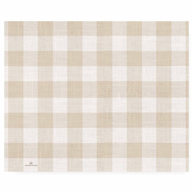 Manor Road Paper Placemats Linen Gingham Natural 30 Sheets