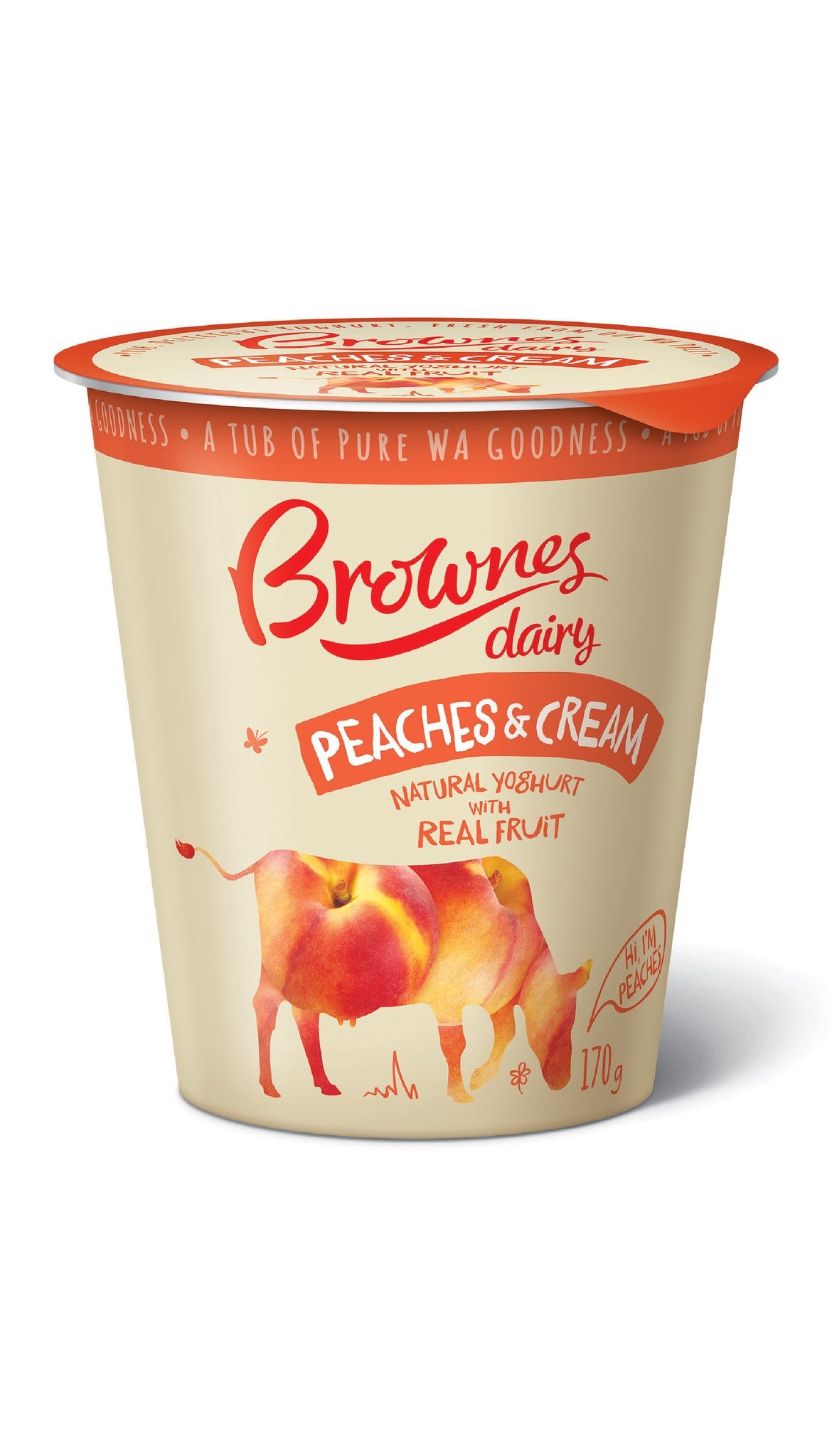 Brownes Dairy Peaches and Cream Natural Yoghurt 170g