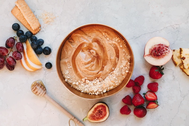 Spring Fruit Platter with Spiced Honey Caramel Fruit Dip