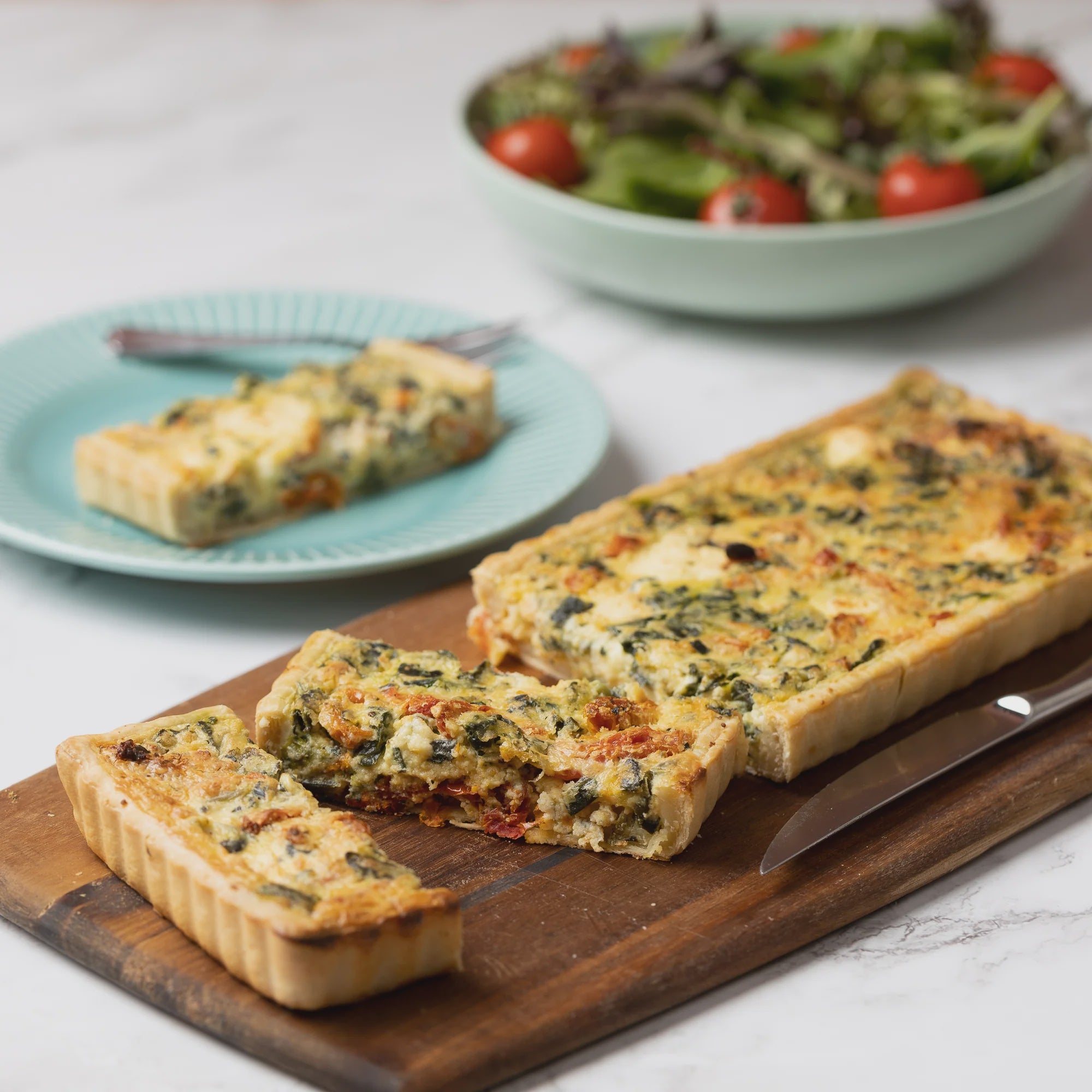 Spinach, Sundried tomato & feta Tart