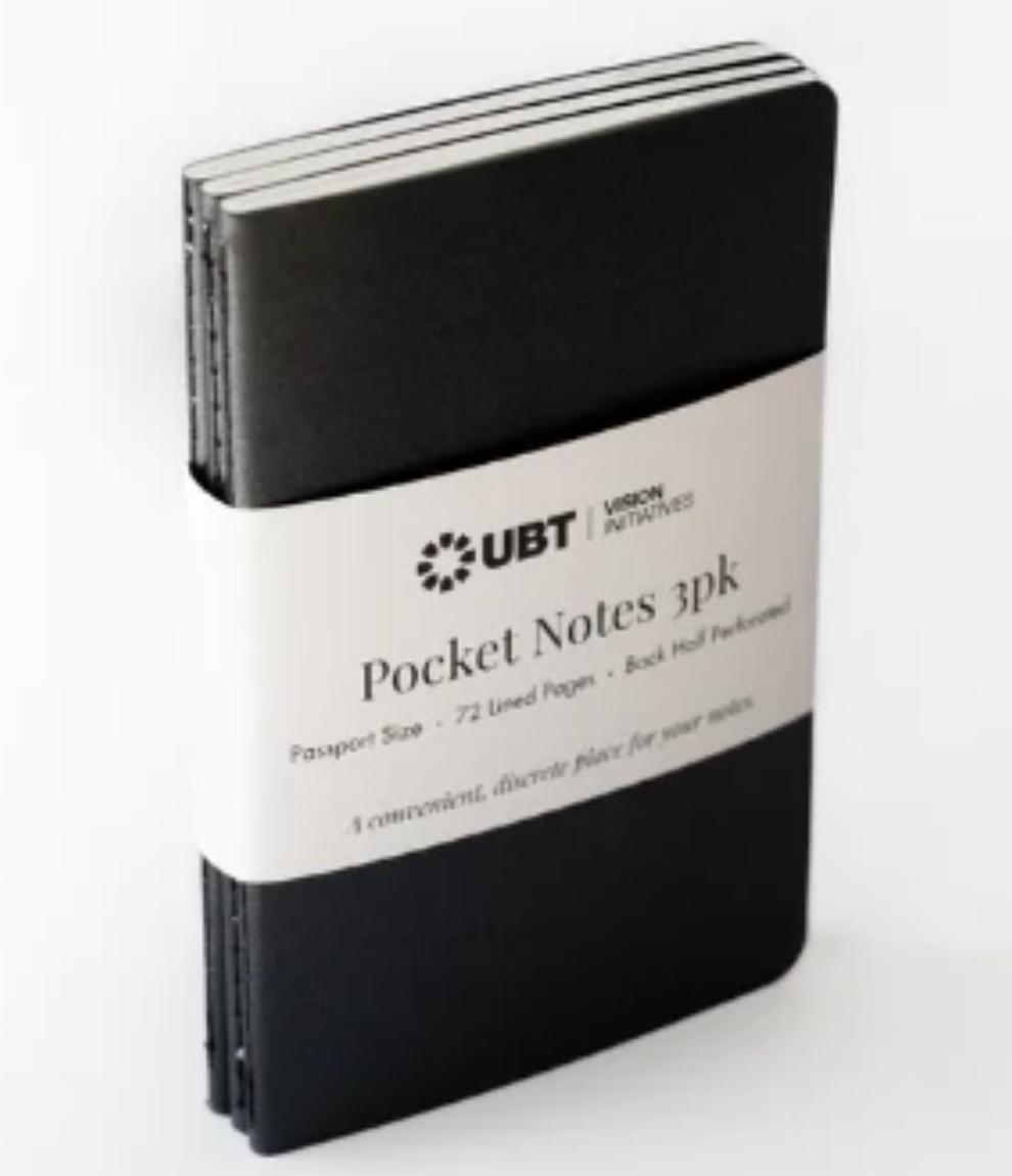 UBT Pocket Notes 140mmx90mmx4mm 72 Lined Page 3pk