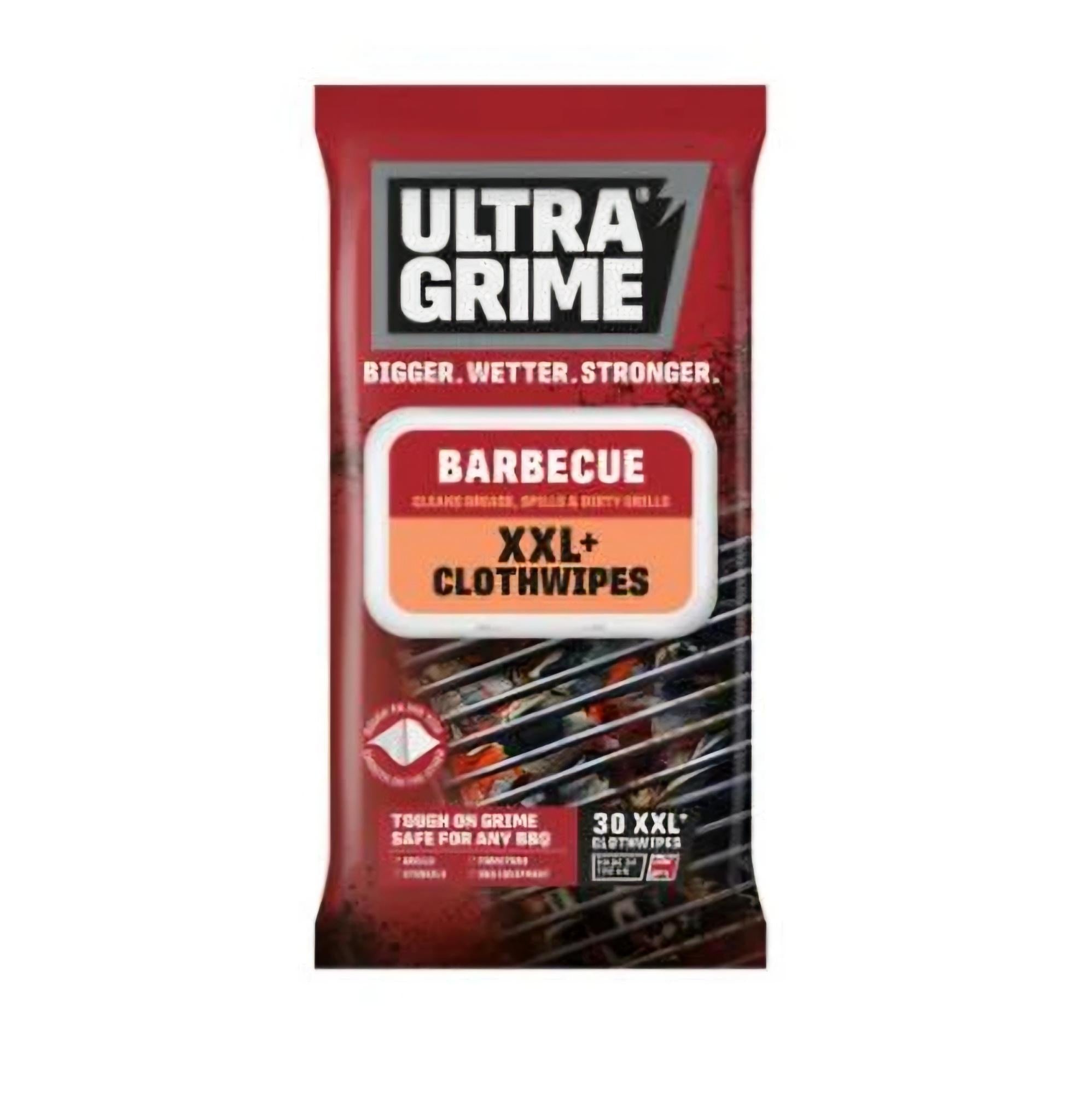 UltraGrime BBQ XXL+ Cloth Wipes 30 Pack