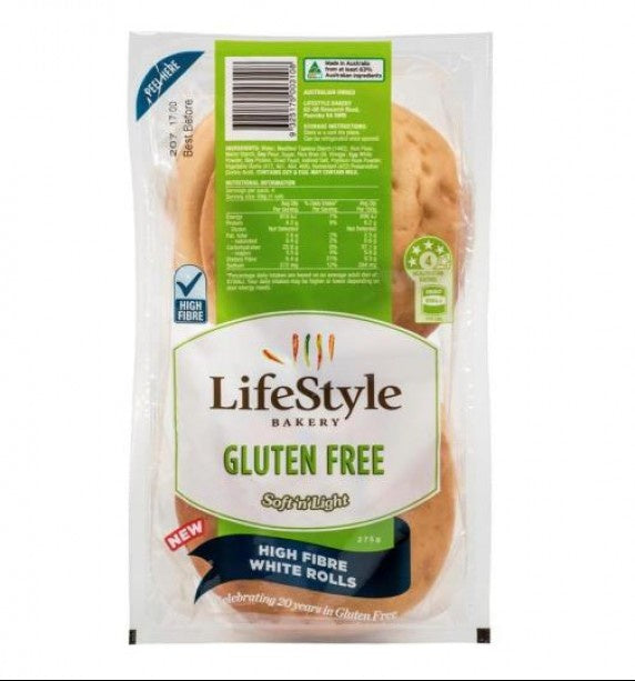 Lifestyle Roll White Gluten Free 2pk 140g