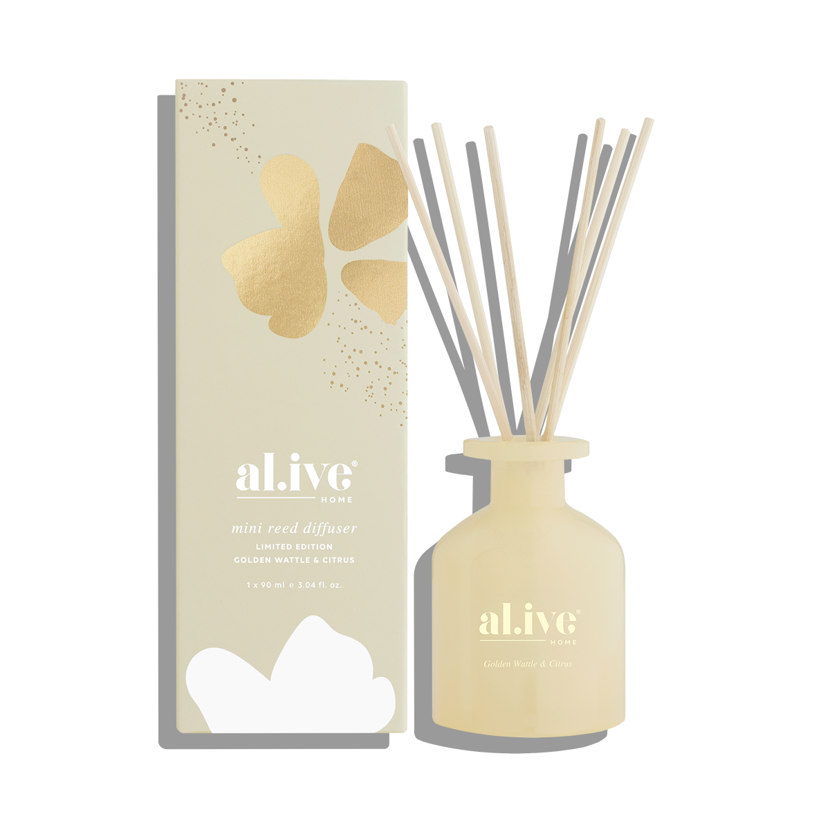 Al.ive Body Mini Reed Diffuser Golden Wattle & Citrus