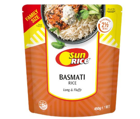 Sunrice Microwave Family Size Basmati Rice 450g