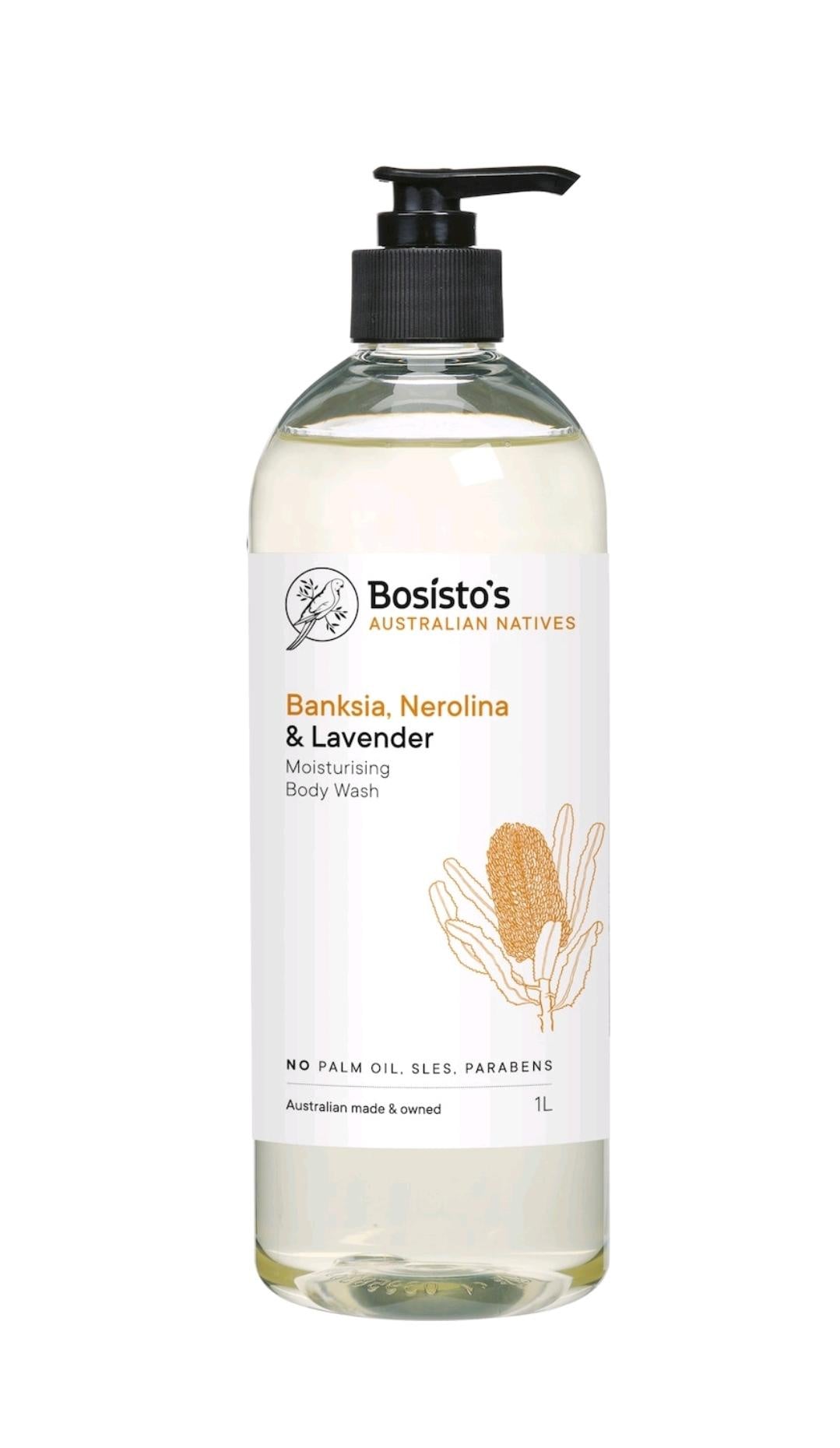 Bosisto's Banksia, Nerolina & Lavender Moisturising Body Wash 1l