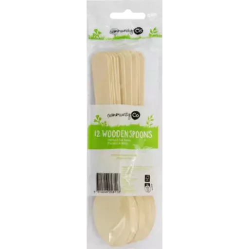 Community Co Wooden Teaspoon 12pk