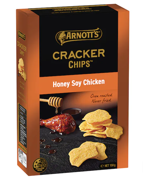 Arnott's Cracker Chips Honey Soy Chicken 150g