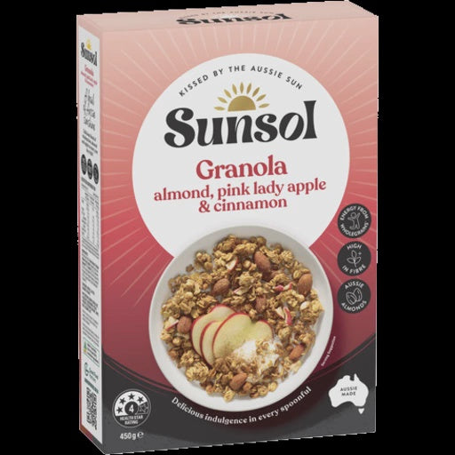 Sunsol Granola Almond, Pink Lady Apple & Cinnamon 450g