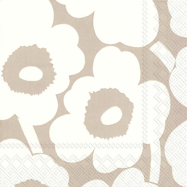 Marimekko Unikko Linen Cream Cocktail Napkin