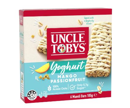 Uncle Tobys Muesli Bars Mango Passionfruit 6Pk 185g