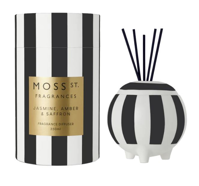 MOSS ST. Ceramic Diffuser - Jasmine, Amber & Saffron Large 350ml