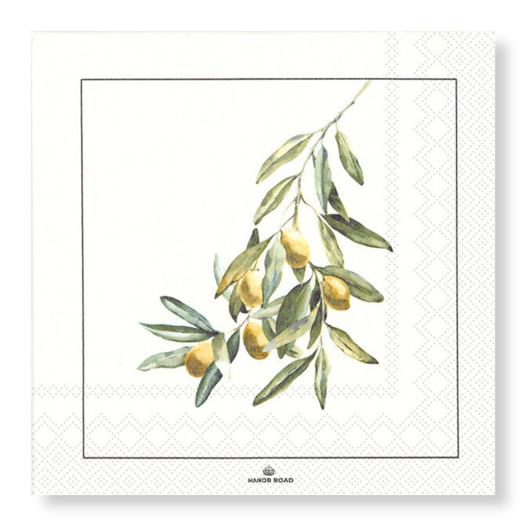 Manor Road Wild Olive Napkin - Luncheon
