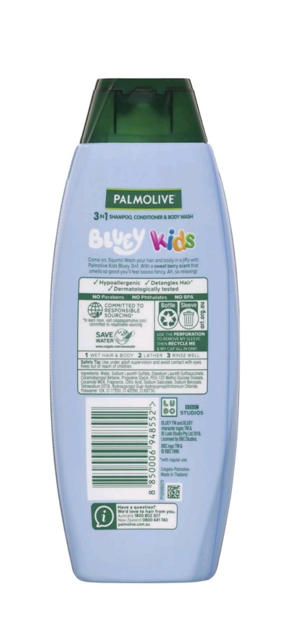 Palmolive 3 In 1 Bluey Kids Shampoo Conditioner & Body Wash 350ml