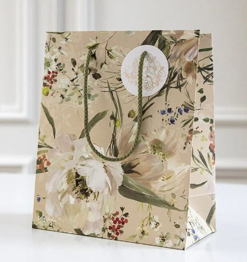 Bespoke Letterpress Summer Peonies Medium Gift Bag