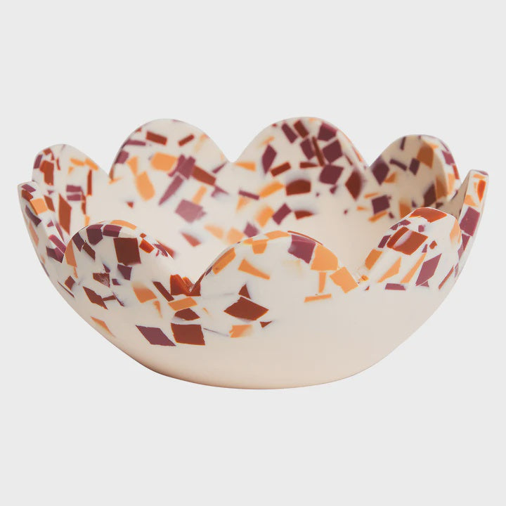 Sage & Clare Resin Petal Bowl Nougat Terrazzo