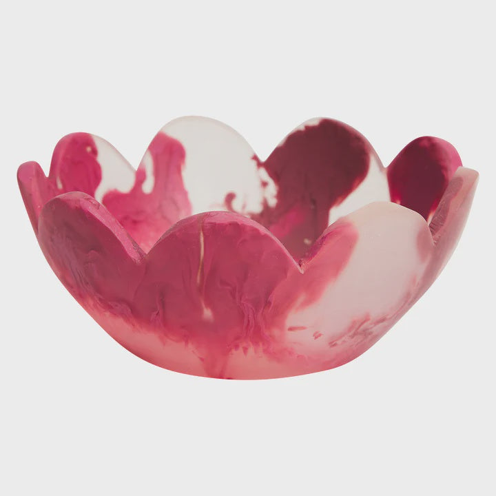 Sage & Clare Resin Petal Bowl Rhubarb