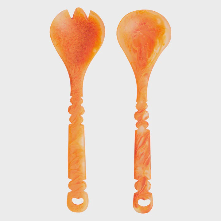 Sage & Clare Resin Wilkie Salad Servers Persimmon