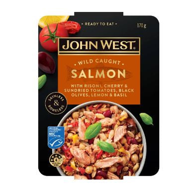 John West Wild Caught Salmon Bowl Sundried Tomato Olive Risoni 170g