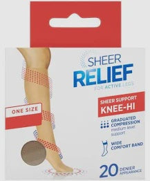 Sheer Relief Mini Beige Knee Hi 20den