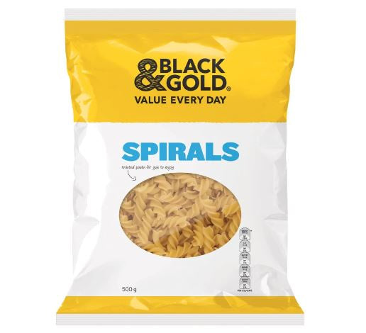 Black & Gold Spirals #17 Pasta 500g