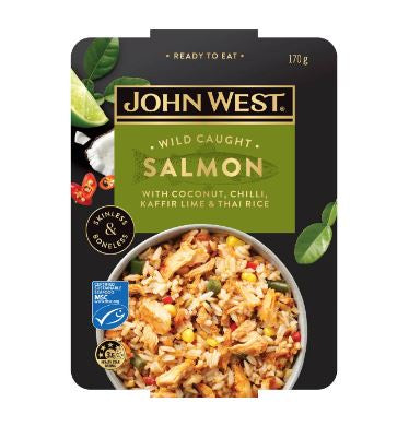 John West Wild Caught Salmon Bowl Coconut Chilli Kaffir Lime Rice 170g