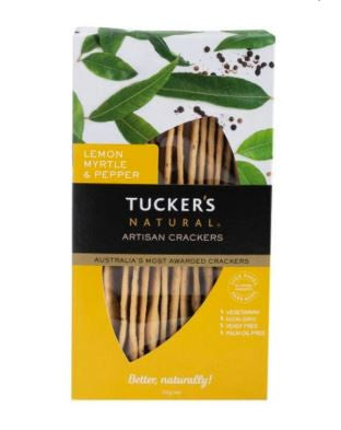 Tuckers Artisan Crackers Lemon Myrtle Pepper 100g